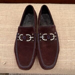 Donald J. Pliner Dark Brown Loafers with Silver Details